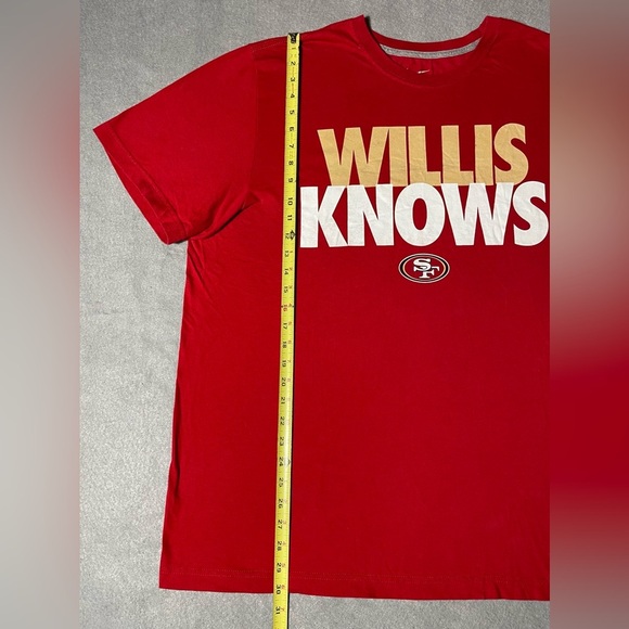 Nike NFL 49ers “Willis Knows” T-Shirt Red Men’s 2XL Patrick Willis Cotton Tee - Picture 4 of 6
